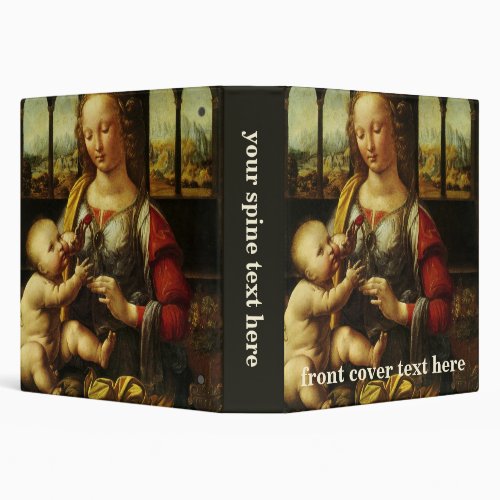 Leonardo da Vincis Madonna of the Carnation 3 Ring Binder