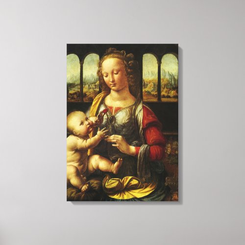 Leonardo da Vincis Madonna of the Carnation Canvas Print