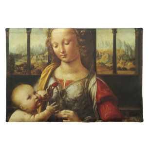Leonardo da Vinci's Madonna of the Carnation Cloth Placemat