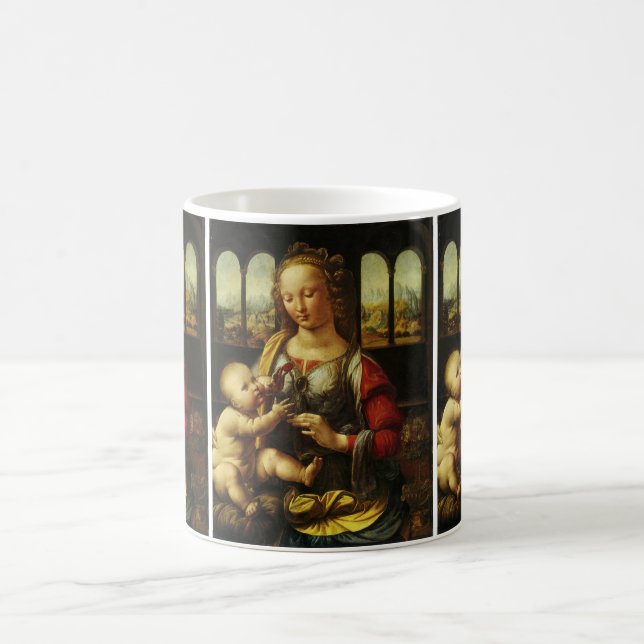 Leonardo da Vinci's Madonna of the Carnation Coffee Mug (Center)