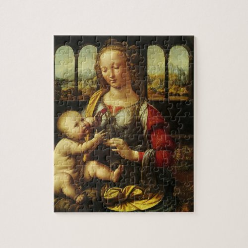 Leonardo da Vincis Madonna of the Carnation Jigsaw Puzzle