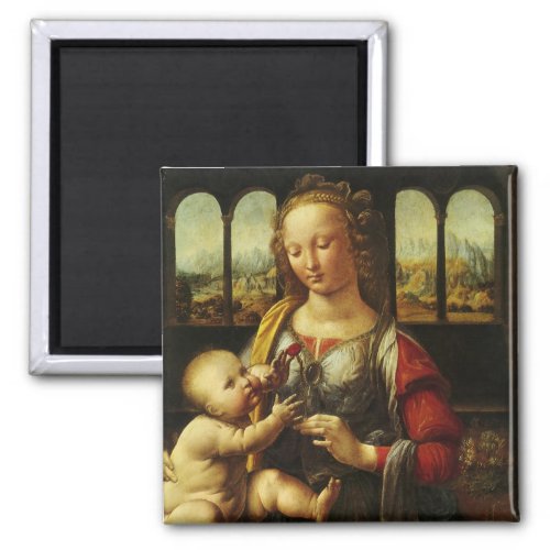 Leonardo da Vincis Madonna of the Carnation Magnet