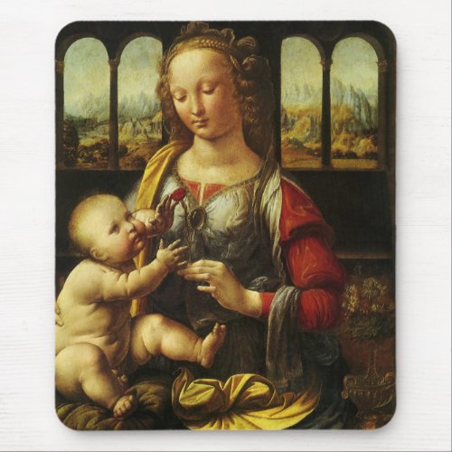 Leonardo da Vincis Madonna of the Carnation Mouse Pad