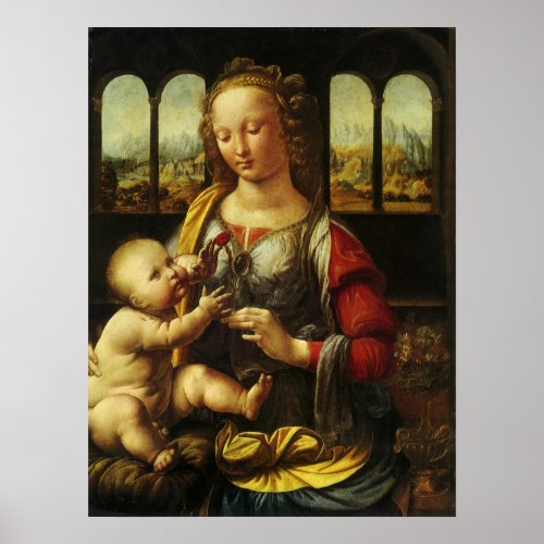 Leonardo da Vincis Madonna of the Carnation Poster