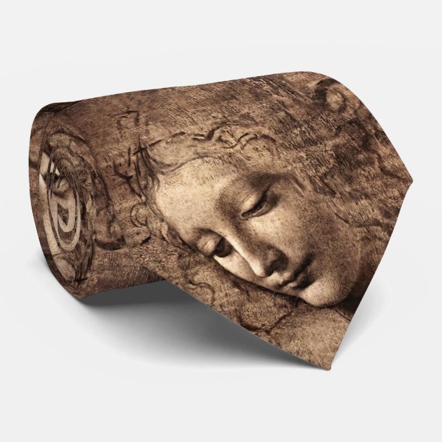 Leonardo Da Vinci's Masterpiece - La Scapigliata Neck Tie (Rolled)