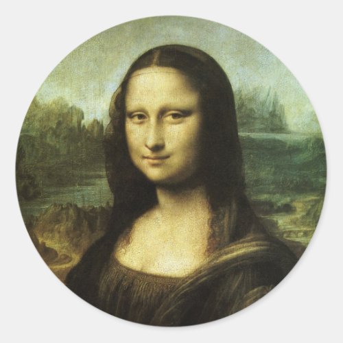 Leonardo da Vincis Mona Lisa Renaissance Art Classic Round Sticker