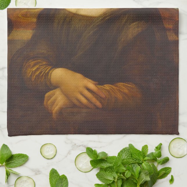Leonardo da Vinci's Mona Lisa, Renaissance Art Kitchen Towel (Folded)