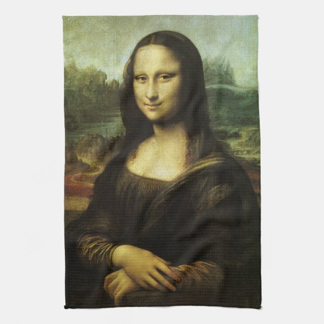 Leonardo da Vinci's Mona Lisa, Renaissance Art Kitchen Towel (Vertical)