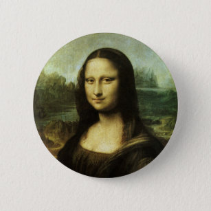 Leonardo da Vinci's Mona Lisa, Renaissance Art Pinback Button