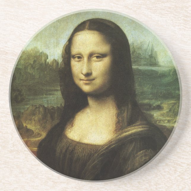 Leonardo da Vinci's Mona Lisa, Renaissance Art Sandstone Coaster (Front)