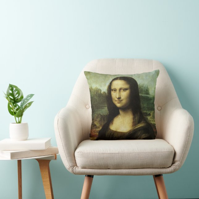 Leonardo da Vinci's Mona Lisa, Renaissance Art Throw Pillow (Chair)