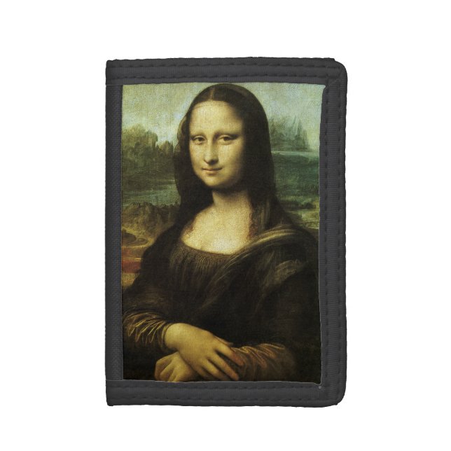 Leonardo da Vinci's Mona Lisa, Renaissance Art Tri-fold Wallet (Front Vertical)