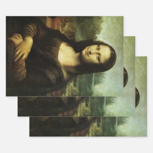 Leonardo da Vincis Mona Lisa Renaissance Art Wrapping Paper Sheets