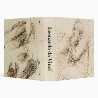 Leonardo da Vinci's Old Man and Water Sketch 3 Ring Binder