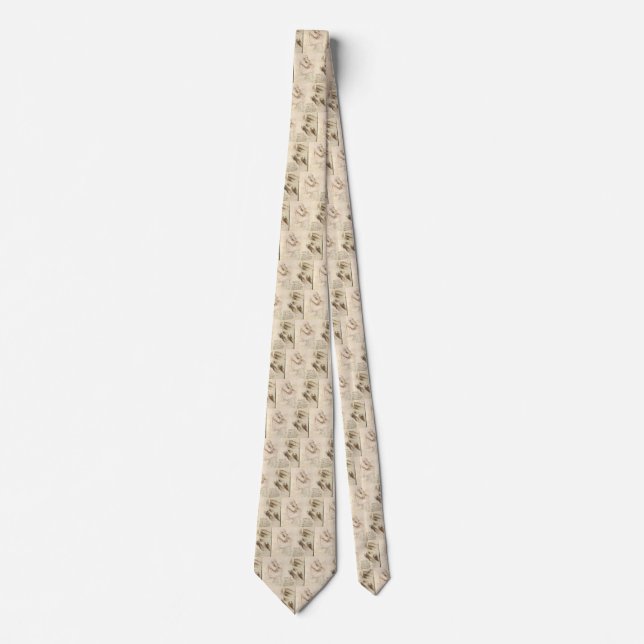 Leonardo da Vinci's Old Man and Water Sketch Neck Tie (Front)