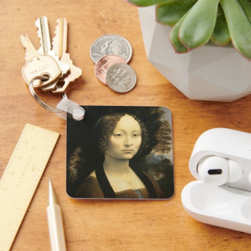 Leonardo da Vincis Portrait of Ginevra Benci Keychain