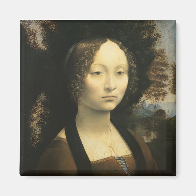 Leonardo da Vinci's Portrait of Ginevra Benci Magnet (Front)