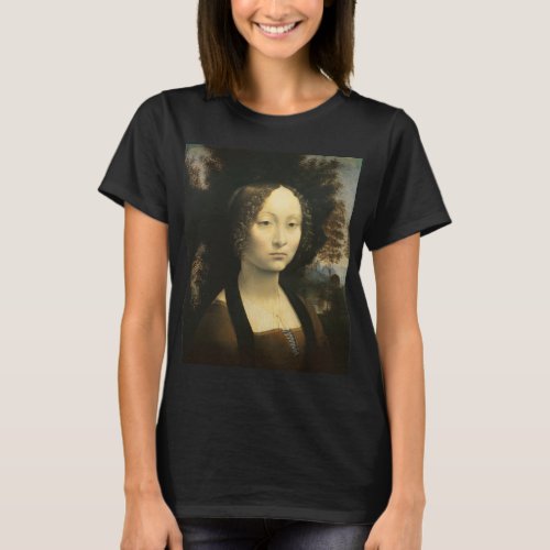 Leonardo da Vincis Portrait of Ginevra Benci T_Shirt