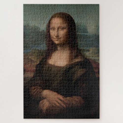 Leonardo da Vincis Portrait of Mona Lisa Poster T Jigsaw Puzzle