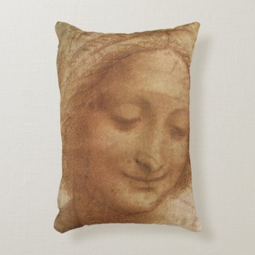 Leonardo da Vincis Portrait of Saint Anne Study Accent Pillow