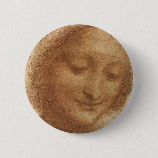 Leonardo da Vinci's Portrait of Saint Anne Study Button (Front)