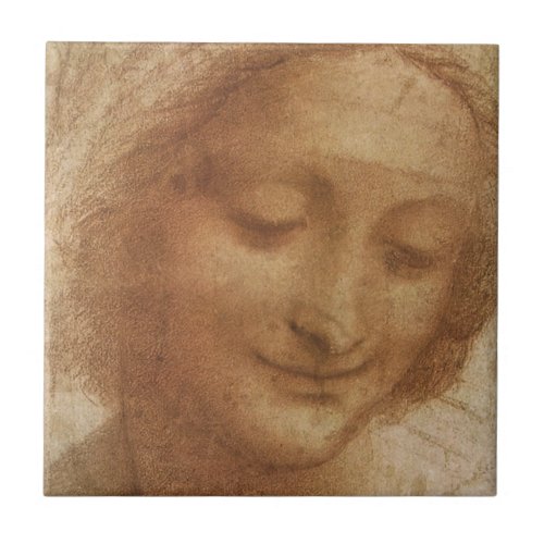 Leonardo da Vincis Portrait of Saint Anne Study Ceramic Tile