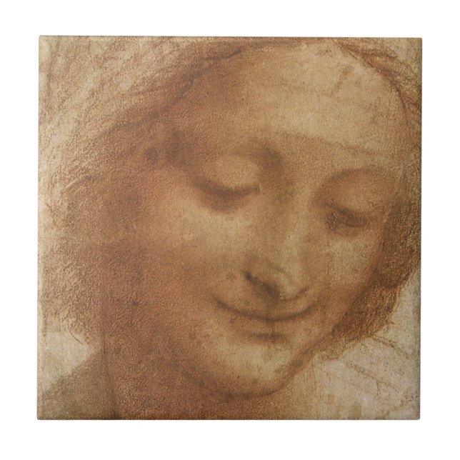 Leonardo da Vinci's Portrait of Saint Anne Study Ceramic Tile (Front)