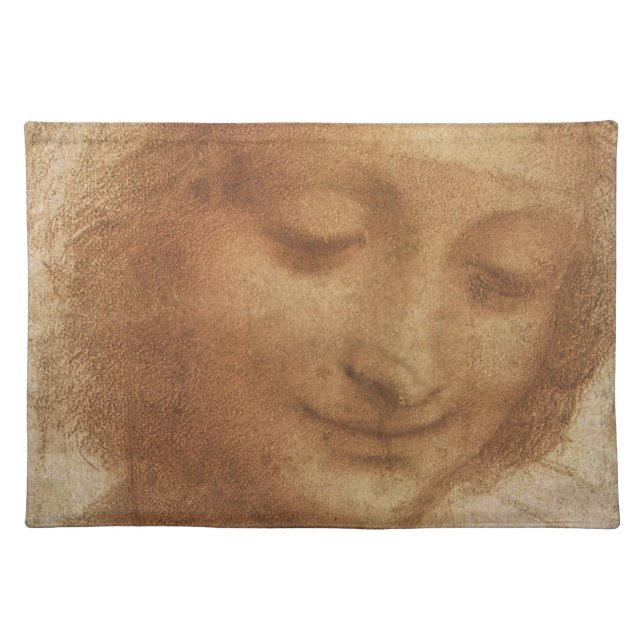 Leonardo da Vinci's Portrait of Saint Anne Study Cloth Placemat (Front)