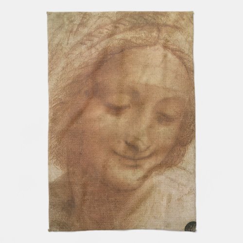 Leonardo da Vincis Portrait of Saint Anne Study Kitchen Towel