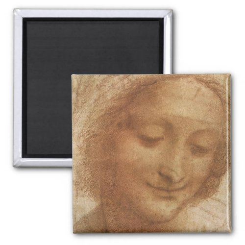 Leonardo da Vincis Portrait of Saint Anne Study Magnet