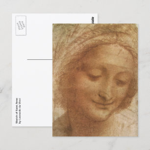 Leonardo da Vinci's Portrait of Saint Anne Study Postcard