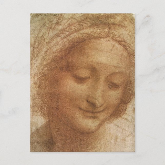 Leonardo da Vinci's Portrait of Saint Anne Study Postcard (Front)