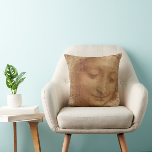 Leonardo da Vincis Portrait of Saint Anne Study Throw Pillow