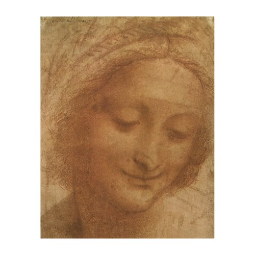 Leonardo da Vincis Portrait of Saint Anne Study Wood Wall Art