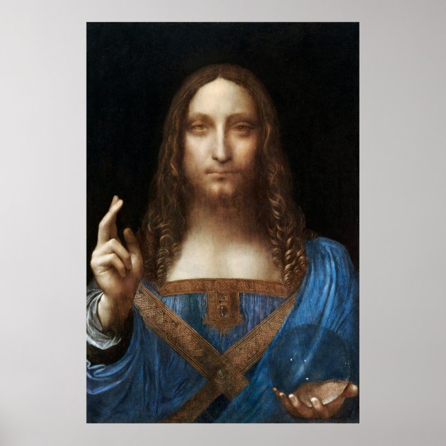 Leonardo da Vinci's Salvator Mundi (circa 1500) Poster (Front)