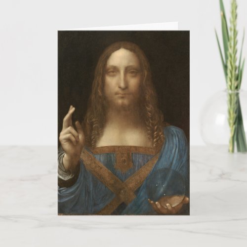 Leonardo da Vincis Salvator Mundi Jesus Christ Card