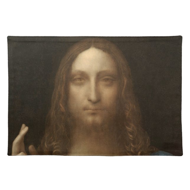 Leonardo da Vinci's Salvator Mundi (Jesus Christ) Cloth Placemat (Front)