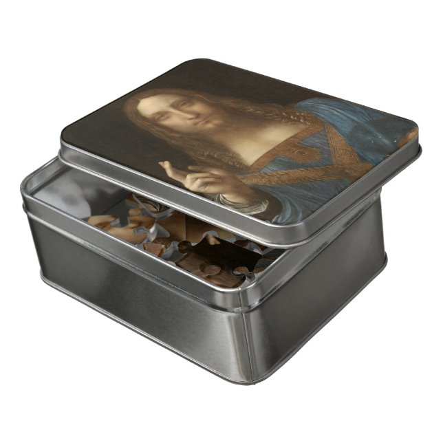 Leonardo da Vinci's Salvator Mundi (Jesus Christ) Jigsaw Puzzle (Lid Open)