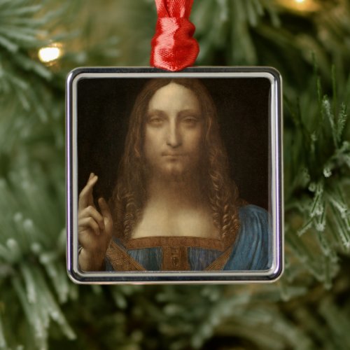 Leonardo da Vincis Salvator Mundi Jesus Christ Metal Ornament