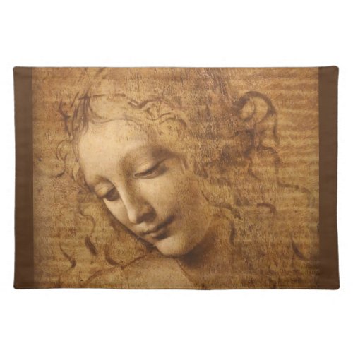 Leonardo da Vincis Scapigliata Head of a Woman Cloth Placemat