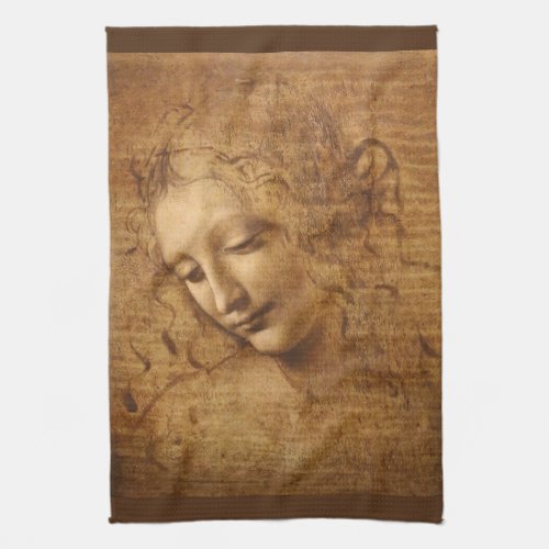 Leonardo da Vincis Scapigliata Head of a Woman Kitchen Towel