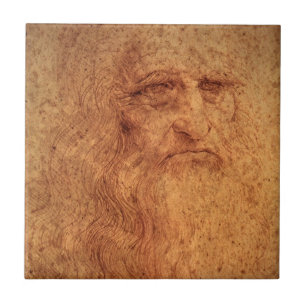 Leonardo da Vinci's Self Portrait, Renaissance Art Ceramic Tile