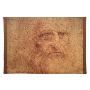 Leonardo da Vinci's Self Portrait, Renaissance Art Cloth Placemat