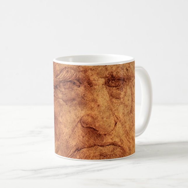 Leonardo da Vinci's Self Portrait, Renaissance Art Coffee Mug (Front Right)