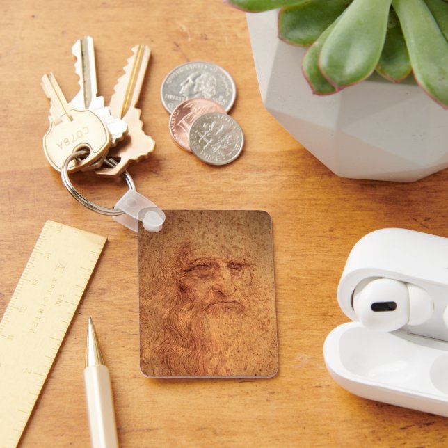 Leonardo da Vinci's Self Portrait, Renaissance Art Keychain (Desk)
