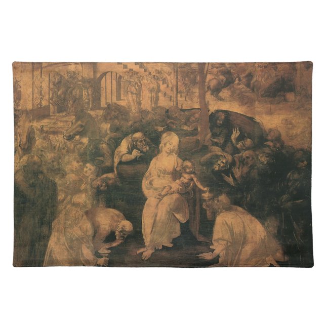 Leonardo da Vinci's The Adoration of the Magi Cloth Placemat (Front)