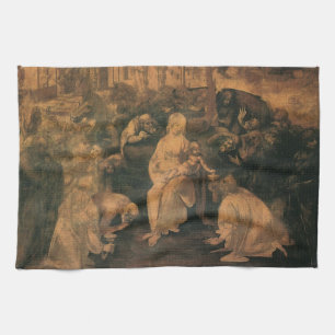 Leonardo da Vinci's The Adoration of the Magi Kitchen Towel