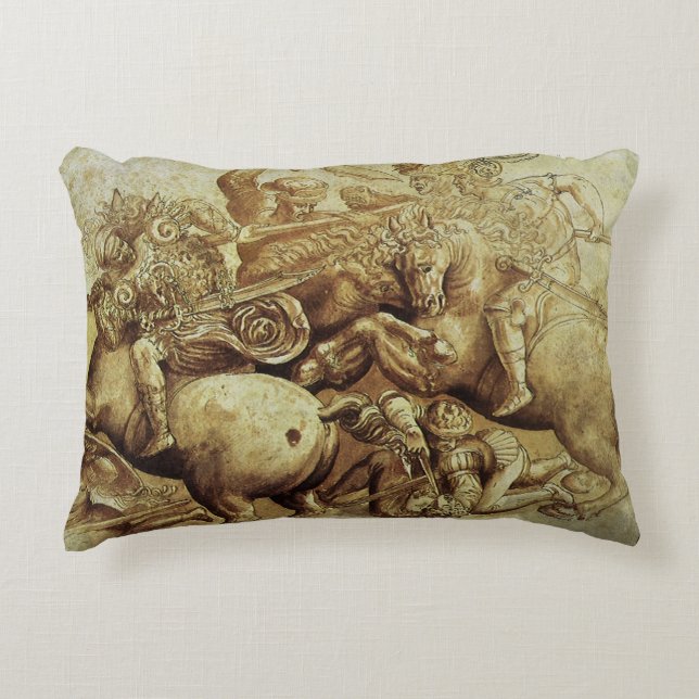 Leonardo da Vinci's The Battle of Anghiari Accent Pillow (Front)