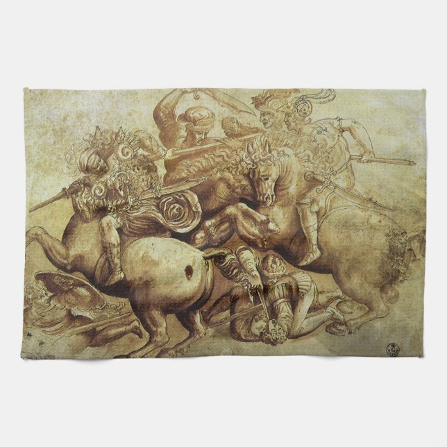 Leonardo da Vinci's The Battle of Anghiari Kitchen Towel (Horizontal)