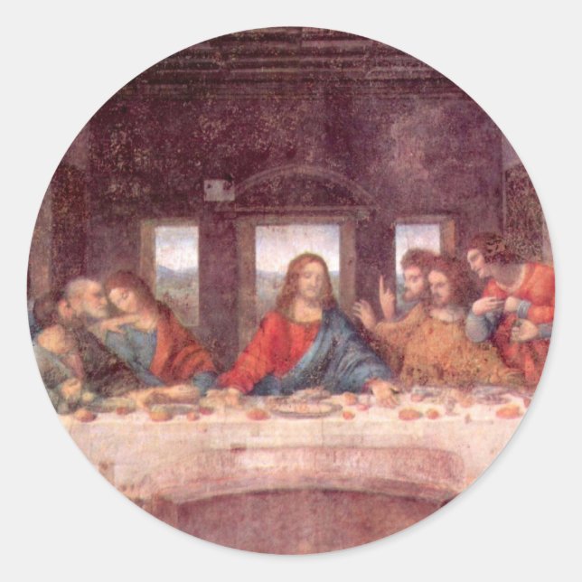 Leonardo da Vinci's The Last Supper Classic Round Sticker (Front)